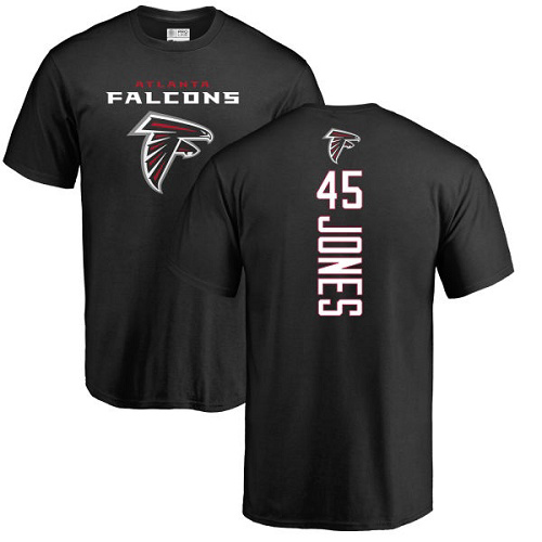 Atlanta Falcons Men Black Deion Jones Backer NFL Football #45 T Shirt